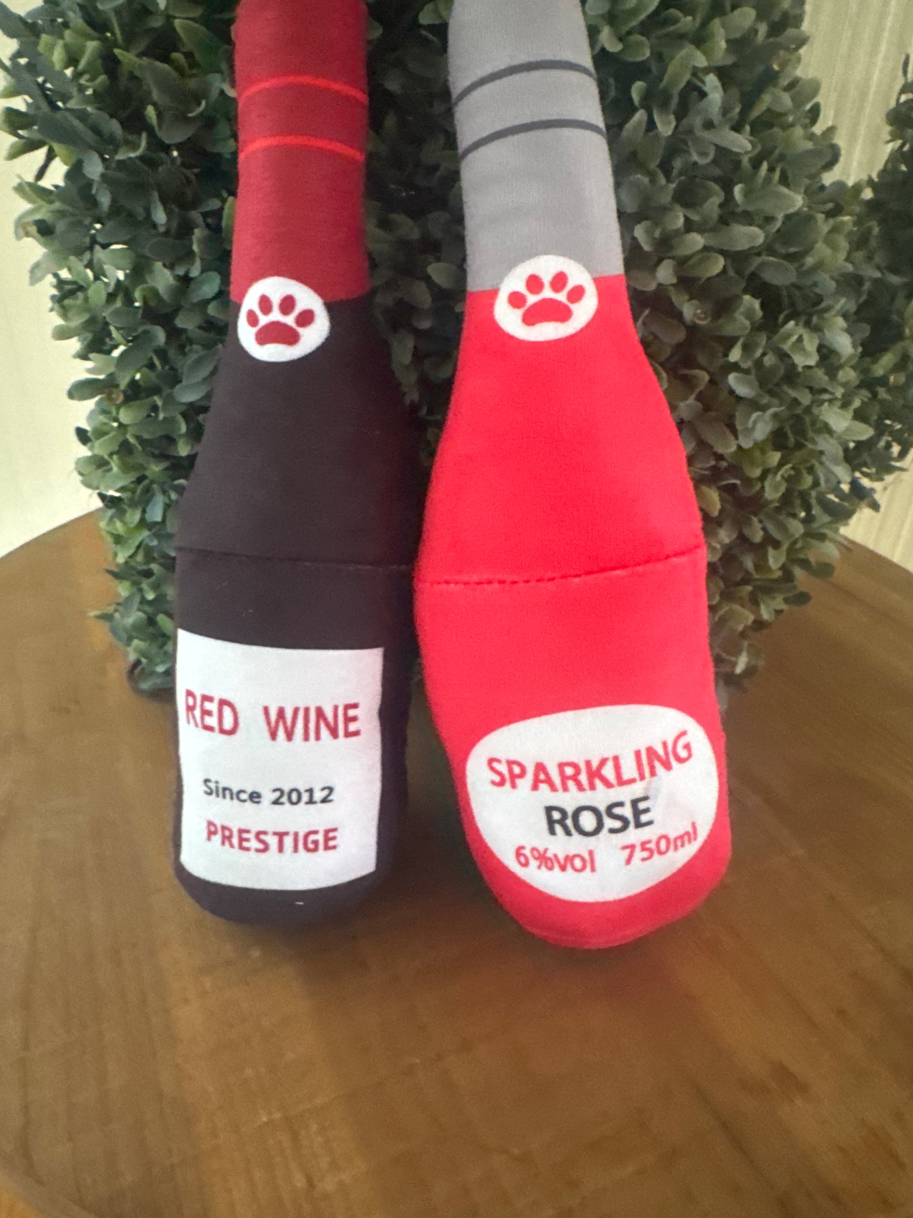 Sparkling Rose and Red wine chew toys